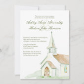 Elegant Watercolor Hand-painted Chapel Wedding  Einladung (Vorderseite)