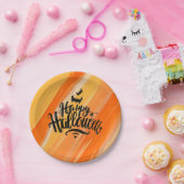 Elegant Watercolor Happy Halloween | Papierteller (Party)