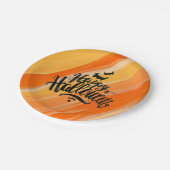 Elegant Watercolor Happy Halloween | Papierteller (Schrägansicht)