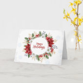 Elegant Watercolor Happy Holidays Karte (Gelbe Blume)