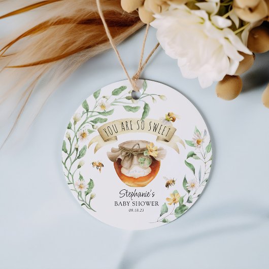 Elegant Watercolor HoneyBee Baby Shower Vielen Dan Geschenkanhänger