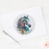 Elegant Watercolor Horse Portrait Sticker (Umschlag)