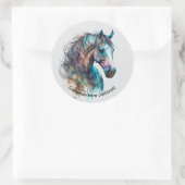 Elegant Watercolor Horse Portrait Sticker (Tasche)