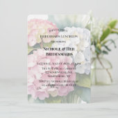 Elegant Watercolor Hydrangea Bridesmaids Luncheon  Einladung (Stehend Vorderseite)