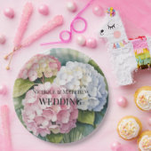 Elegant Watercolor Hydrangea Wedding Pappteller (Party)