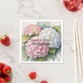 Elegant Watercolor Hydrangea Wedding Serviette (Beispiel)