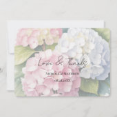 Elegant Watercolor Hydrangeas  Dankeskarte (Vorderseite)