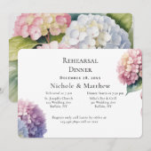 Elegant Watercolor Hydrangeas Rehearsal Dinner Einladung (Vorne/Hinten)