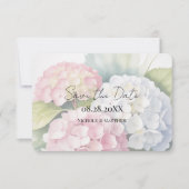 Elegant Watercolor Hydrangeas  Save The Date (Vorderseite)