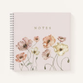 Elegant Watercolor Icelandic Wild Poppies Notes Notizblock (Vorderseite)