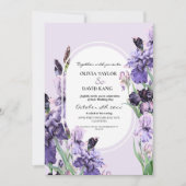 Elegant Watercolor Iris Wedding Einladung (Vorderseite)