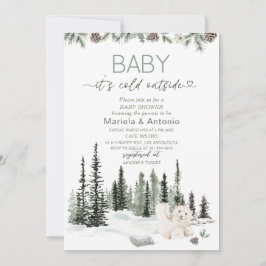 Elegant Watercolor ist es kalt draußen Babydusche Einladung