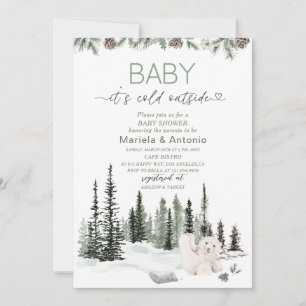 Elegant Watercolor ist es kalt draußen Babydusche Einladung