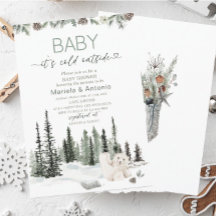 Elegant Watercolor ist es kalt draußen Babydusche