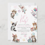 Elegant Watercolor Kitten Cat 2nd Birthday invit Einladung (Vorderseite)