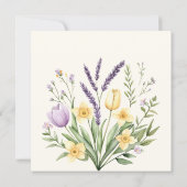 Elegant Watercolor Lavender easter Greeting card  Einladung (Rückseite)