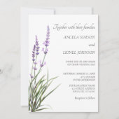 Elegant Watercolor Lavender Wedding  Einladung (Vorderseite)