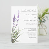 Elegant Watercolor Lavender Wedding  Einladung (Stehend Vorderseite)