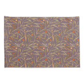 Elegant Watercolor Leaf Pattern  Purple Background Kissenbezug (Rückseite-Rechts)