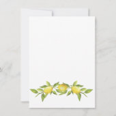 Elegant Watercolor Lemons Grüne Hochzeit Save The Date (Rückseite)