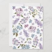 Elegant Watercolor Lilac Wedding Einladung (Rückseite)