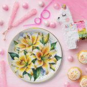 Elegant Watercolor Lilies Pappteller (Party)