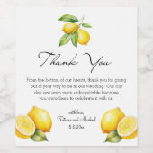  elegant watercolor limoncello wedding thank you  weinetikett (Einzelnes Label)