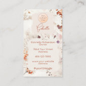 Elegant Watercolor Logo QR Code Photo Makeup Visitenkarte (Rückseite)