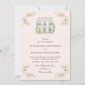 Elegant Watercolor Manor Rococo Wedding Einladung (Vorderseite)