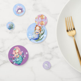 Elegant Watercolor Mermaids Birthday Confetti Konfetti