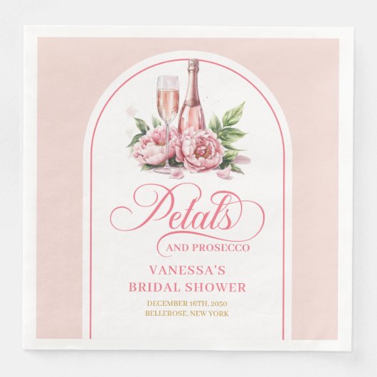 Elegant watercolor napkins pearls and prosecco serviette (Vorderseite)