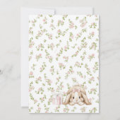 Elegant  Watercolor One 1st Birthday some bunny Gi Einladung (Rückseite)