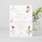 Elegant  Watercolor One 3rd Birthday tutu cute Gir Einladung (Stehend Vorderseite)