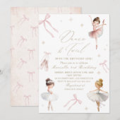 Elegant  Watercolor One 3rd Birthday tutu cute Gir Einladung (Vorne/Hinten)