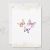 Elegant Watercolor One 6th Birthday Butterfly Gir Einladung (Rückseite)