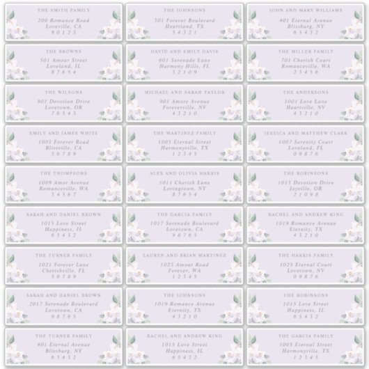 Elegant Watercolor Orchids Guest Address Labels (Vorderseite)