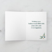 Elegant Watercolor Ornament Merry Christmas Card - Karte (Innenseite)