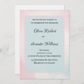 Elegant Watercolor Pastel Wedding Invitation Einladung (Vorne/Hinten)