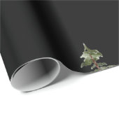 Elegant Watercolor Pine Tree Black  Geschenkpapier (Rolleneckpunkt)