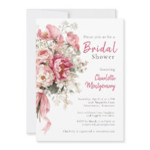 Elegant Watercolor Pink Floral Bridal Shower