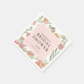 Elegant Watercolor Pink Floral Bridal Shower  Serviette (Ecke)