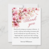 Elegant Watercolor Pink Floral Budget Retirement Dankeskarte (Vorderseite)