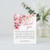 Elegant Watercolor Pink Floral Budget Retirement Dankeskarte (Stehend Vorderseite)