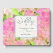Elegant Watercolor Pink Hydrangea Garden Wedding  Gästebuch (Vorderseite)