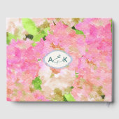 Elegant Watercolor Pink Hydrangea Garden Wedding  Gästebuch (Rückseite)