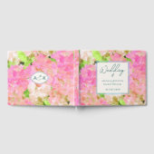 Elegant Watercolor Pink Hydrangea Garden Wedding  Gästebuch (Voll)