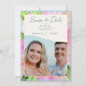 Elegant Watercolor Pink Hydrangea Garden Wedding Save The Date (Vorderseite)