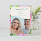 Elegant Watercolor Pink Hydrangea Garden Wedding Save The Date (Stehend Vorderseite)