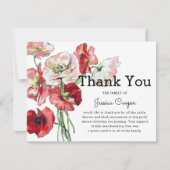 Elegant Watercolor Poppies | Beerdigung Dankeskarte (Vorderseite)