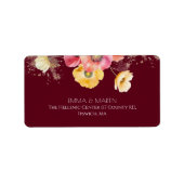 Elegant  Watercolor Poppies Floral Wedding Adressaufkleber (Vorne)